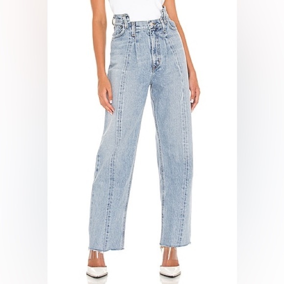 Agolde Denim - Agolde Pieced Angled High Rise Jeans in Matrix